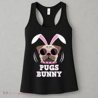 Pugs Bunny Happy Easter Puggy Pug Lover Easter Bunny Dog Women's Tank Top thumb 3