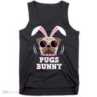 Pugs Bunny Happy Easter Puggy Pug Lover Easter Bunny Dog Tank Top thumb 0