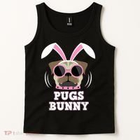 Pugs Bunny Happy Easter Puggy Pug Lover Easter Bunny Dog Tank Top thumb 2