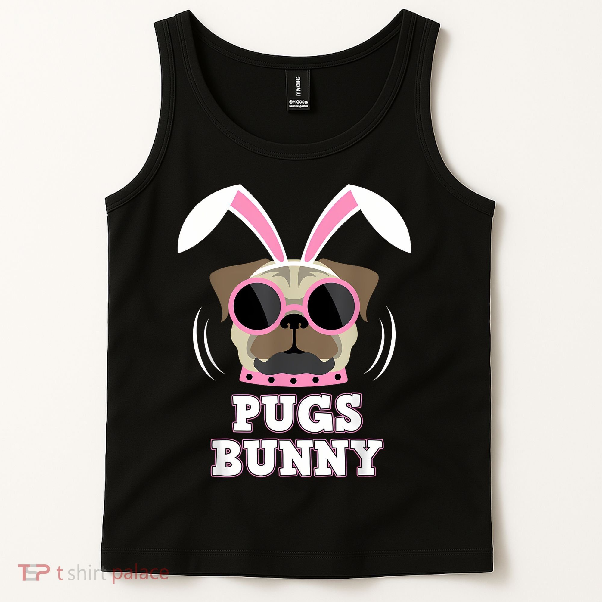 Pugs Bunny Happy Easter Puggy Pug Lover Easter Bunny Dog Tank Top