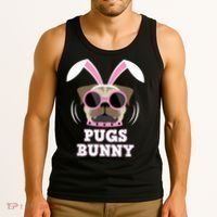 Pugs Bunny Happy Easter Puggy Pug Lover Easter Bunny Dog Tank Top thumb 3