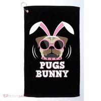 Pugs Bunny Happy Easter Puggy Pug Lover Easter Bunny Dog Golf Towel thumb 0