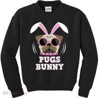 Pugs Bunny Happy Easter Puggy Pug Lover Easter Bunny Dog Kids Sweatshirt thumb 0