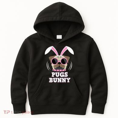 Pugs Bunny Happy Easter Puggy Pug Lover Easter Bunny Dog Kids Hoodie