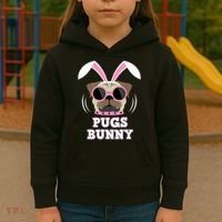 Pugs Bunny Happy Easter Puggy Pug Lover Easter Bunny Dog Kids Hoodie thumb 3