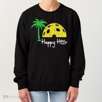 Pickle Ball Happy Hour Palm Tree Pickleball Women Women's Sweatshirt thumb 0