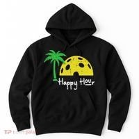 Pickle Ball Happy Hour Palm Tree Pickleball Women Hoodie thumb 0