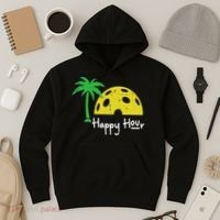 Pickle Ball Happy Hour Palm Tree Pickleball Women Hoodie thumb 3