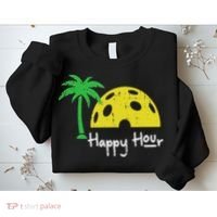 Pickle Ball Happy Hour Palm Tree Pickleball Women Sweatshirt thumb 2