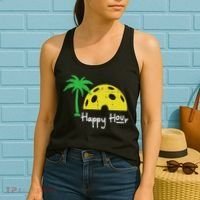 Pickle Ball Happy Hour Palm Tree Pickleball Women Women's Tank Top thumb 2
