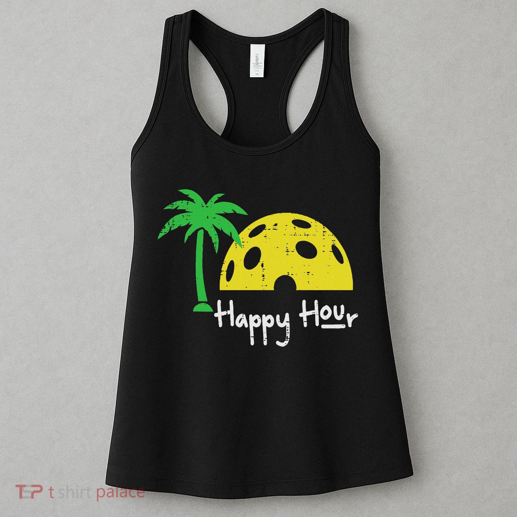 Pickle Ball Happy Hour Palm Tree Pickleball Women Women's Tank Top
