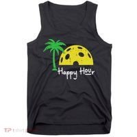 Pickle Ball Happy Hour Palm Tree Pickleball Women Tank Top thumb 0