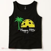Pickle Ball Happy Hour Palm Tree Pickleball Women Tank Top thumb 2