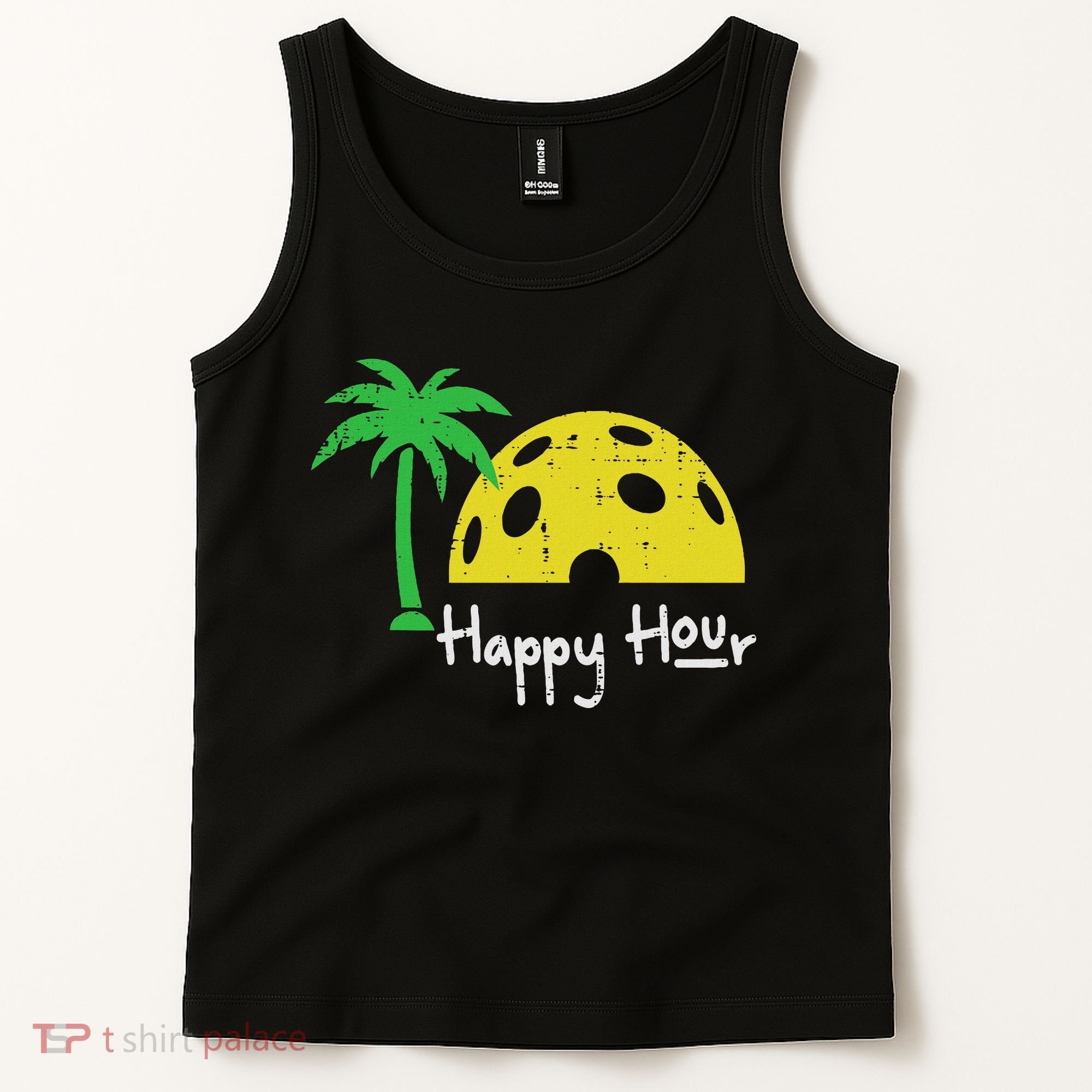 Pickle Ball Happy Hour Palm Tree Pickleball Women Tank Top