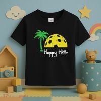 Pickle Ball Happy Hour Palm Tree Pickleball Women Toddler T-Shirt thumb 3