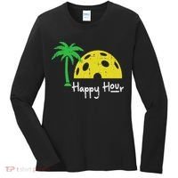 Pickle Ball Happy Hour Palm Tree Pickleball Women Women's Long Sleeve Shirt thumb 0