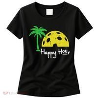 Pickle Ball Happy Hour Palm Tree Pickleball Women Women's T-Shirt thumb 0