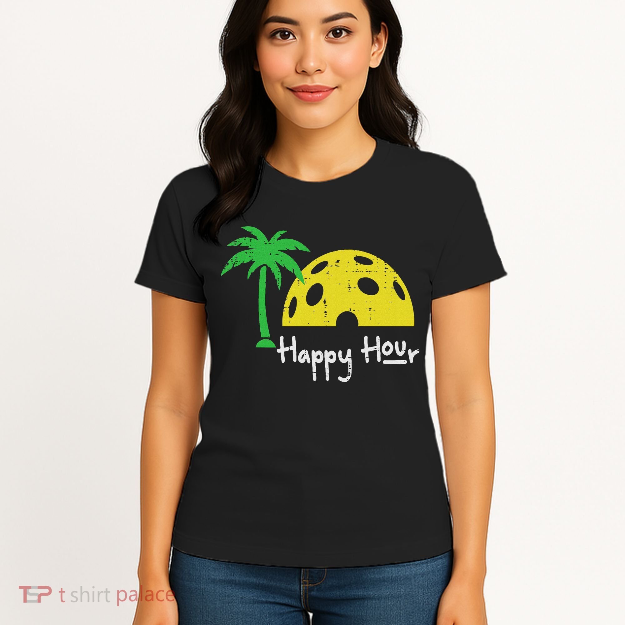 Pickle Ball Happy Hour Palm Tree Pickleball Women Women's T-Shirt