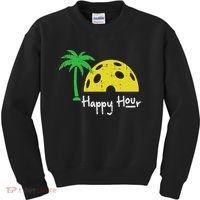 Pickle Ball Happy Hour Palm Tree Pickleball Women Kids Sweatshirt thumb 0