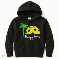 Pickle Ball Happy Hour Palm Tree Pickleball Women Kids Hoodie thumb 0
