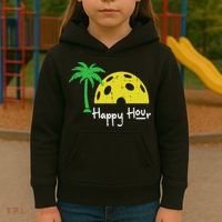 Pickle Ball Happy Hour Palm Tree Pickleball Women Kids Hoodie thumb 3