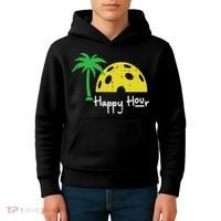 Pickle Ball Happy Hour Palm Tree Pickleball Women Kids Hoodie thumb 4