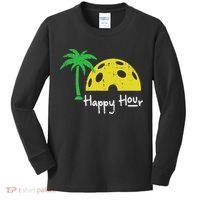 Pickle Ball Happy Hour Palm Tree Pickleball Women Kids Long Sleeve Shirt thumb 0