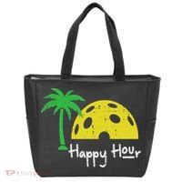 Pickle Ball Happy Hour Palm Tree Pickleball Women Tote Bag thumb 0