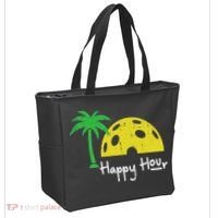 Pickle Ball Happy Hour Palm Tree Pickleball Women Tote Bag thumb 2