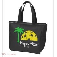 Pickle Ball Happy Hour Palm Tree Pickleball Women Tote Bag thumb 3