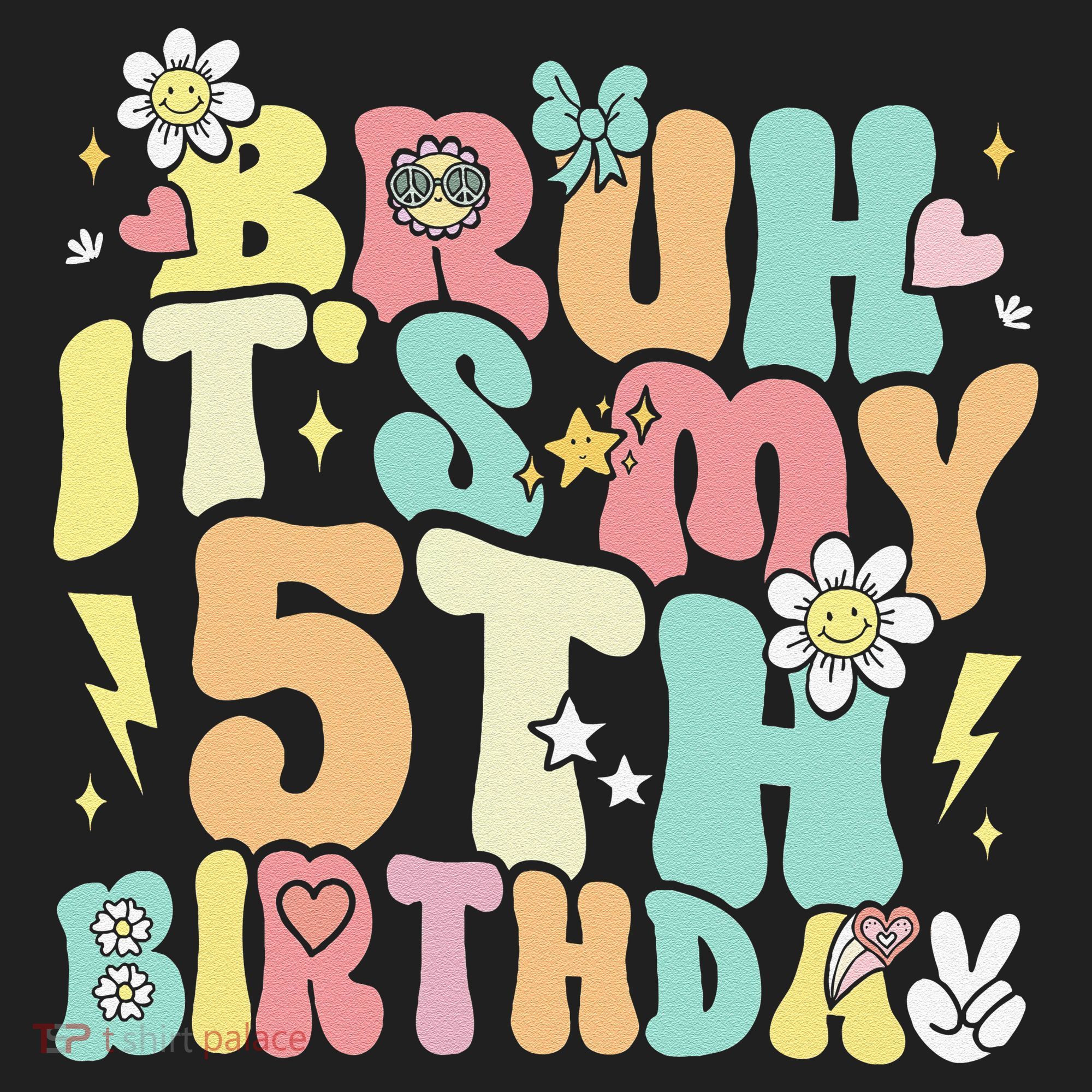 Pastel Bruh ItS My 5th Birthday 5 Year Old Birthday Golf Towel