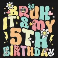 Pastel Bruh ItS My 5th Birthday 5 Year Old Birthday Kids Sweatshirt thumb 2