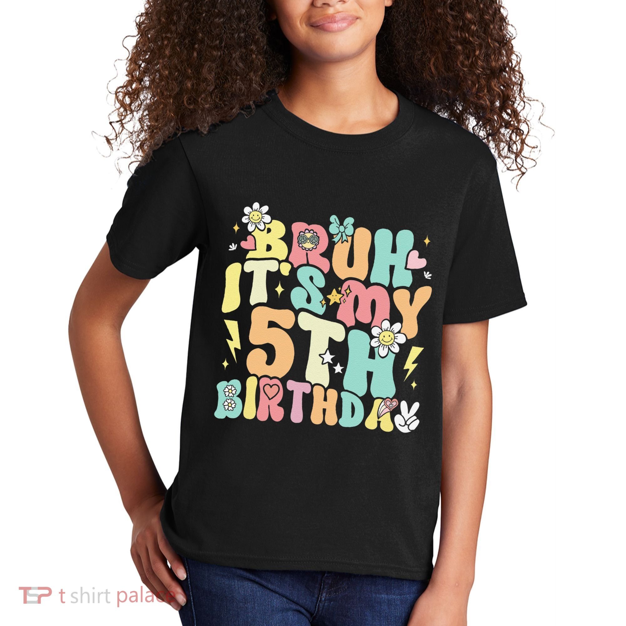 Pastel Bruh ItS My 5th Birthday 5 Year Old Birthday Kids T-Shirt