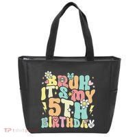 Pastel Bruh ItS My 5th Birthday 5 Year Old Birthday Tote Bag thumb 0