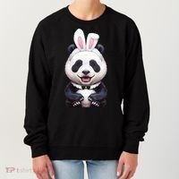 Panda Bear In The Easter Bunny Costume Women's Sweatshirt thumb 0