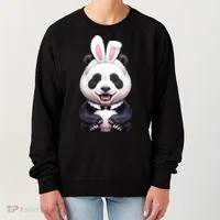 Panda Bear In The Easter Bunny Costume Women's Sweatshirt thumb 0