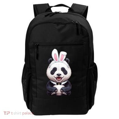 Panda Bear In The Easter Bunny Costume Backpack