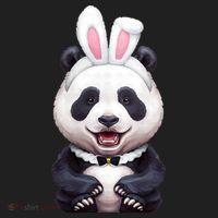 Panda Bear In The Easter Bunny Costume Beanie thumb 2