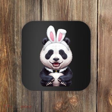 Panda Bear In The Easter Bunny Costume Coaster