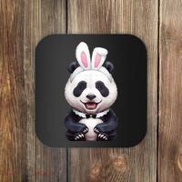 Panda Bear In The Easter Bunny Costume Coaster thumb 0