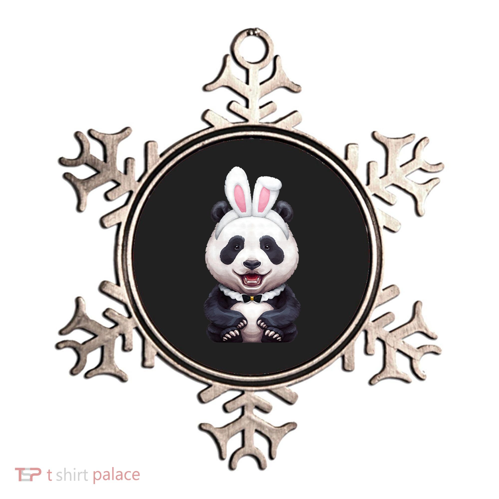 Panda Bear In The Easter Bunny Costume Ornament