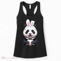 Panda Bear In The Easter Bunny Costume Women's Tank Top thumb 0