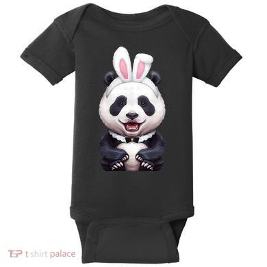 Panda Bear In The Easter Bunny Costume Baby Bodysuit