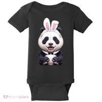 Panda Bear In The Easter Bunny Costume Baby Bodysuit thumb 0