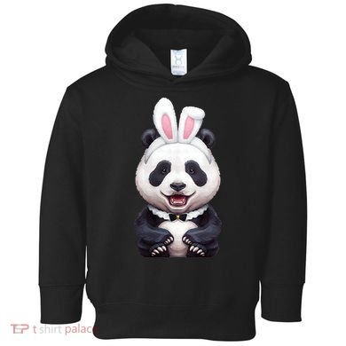 Panda Bear In The Easter Bunny Costume Toddler Hoodie
