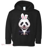 Panda Bear In The Easter Bunny Costume Toddler Hoodie thumb 0