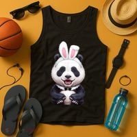 Panda Bear In The Easter Bunny Costume Tank Top thumb 4