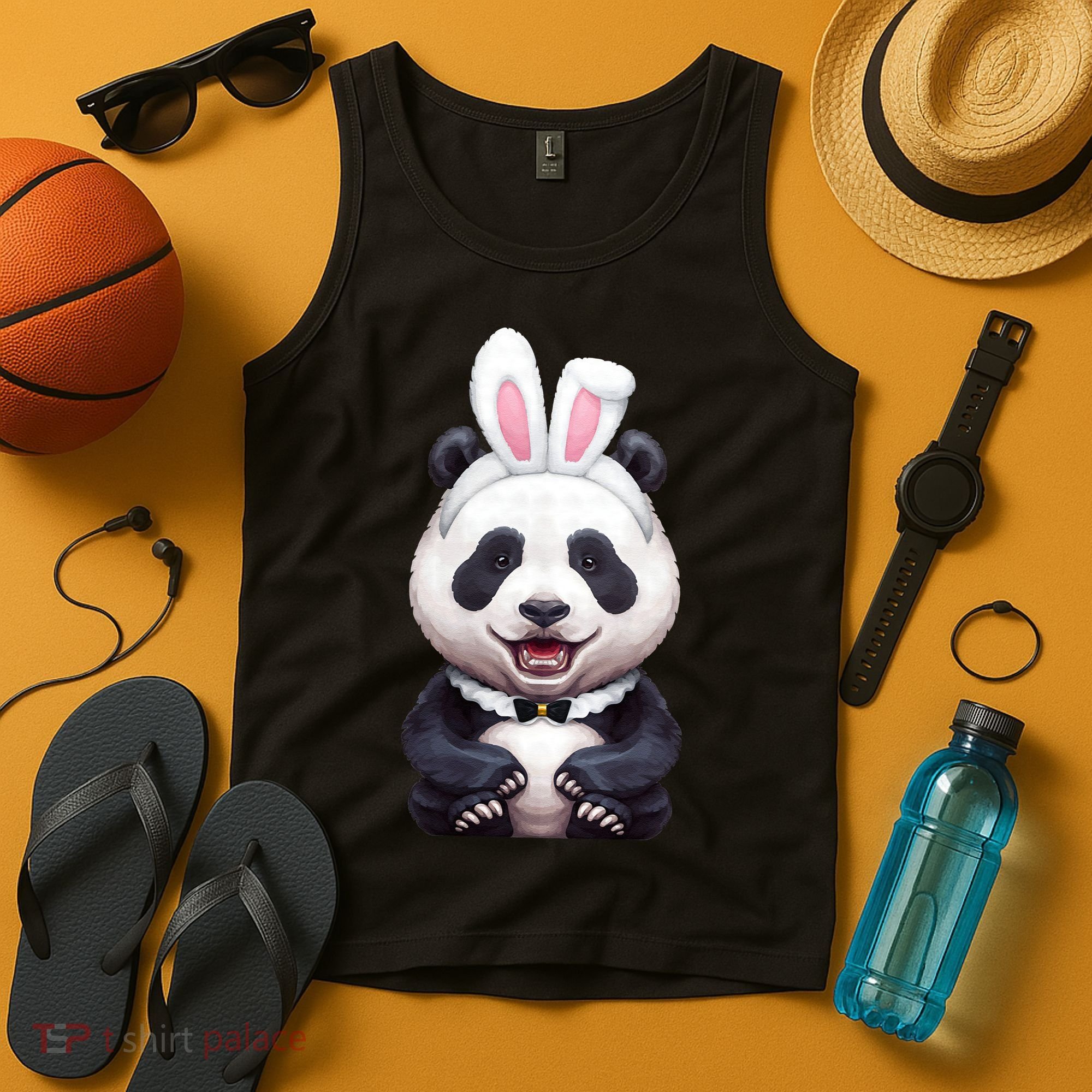 Panda Bear In The Easter Bunny Costume Tank Top