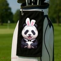 Panda Bear In The Easter Bunny Costume Golf Towel thumb 2