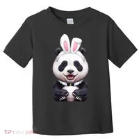 Panda Bear In The Easter Bunny Costume Toddler T-Shirt thumb 0